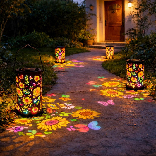 BlomstLygte™ - Solcellelygte med Blomsterprojektioner