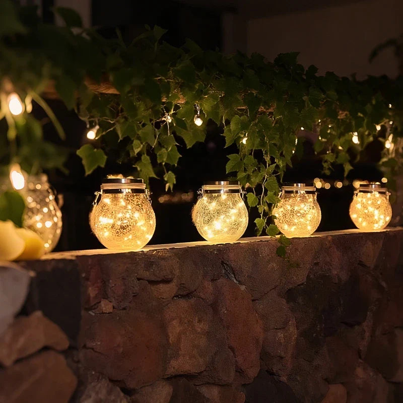 StjerneKrukke™ – Solcellelanterne med krakeleret glas