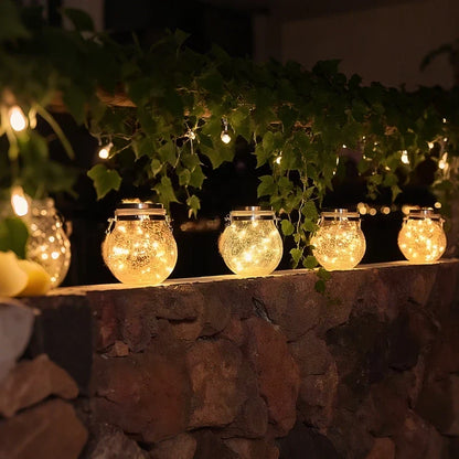 StjerneKrukke™ – Solcellelanterne med krakeleret glas