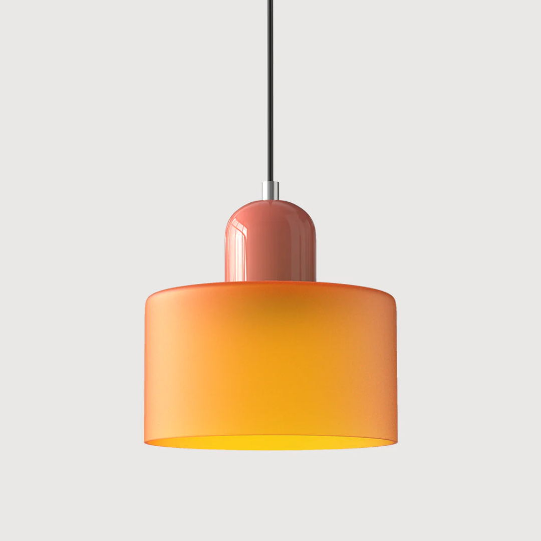 Tusa – Retro Pendellampe med Orange Glasskærm