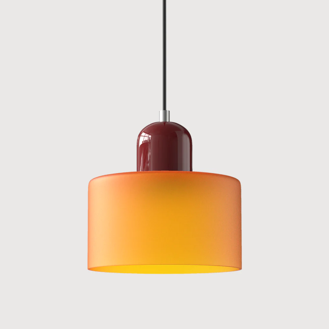 Tusa – Retro Pendellampe med Orange Glasskærm