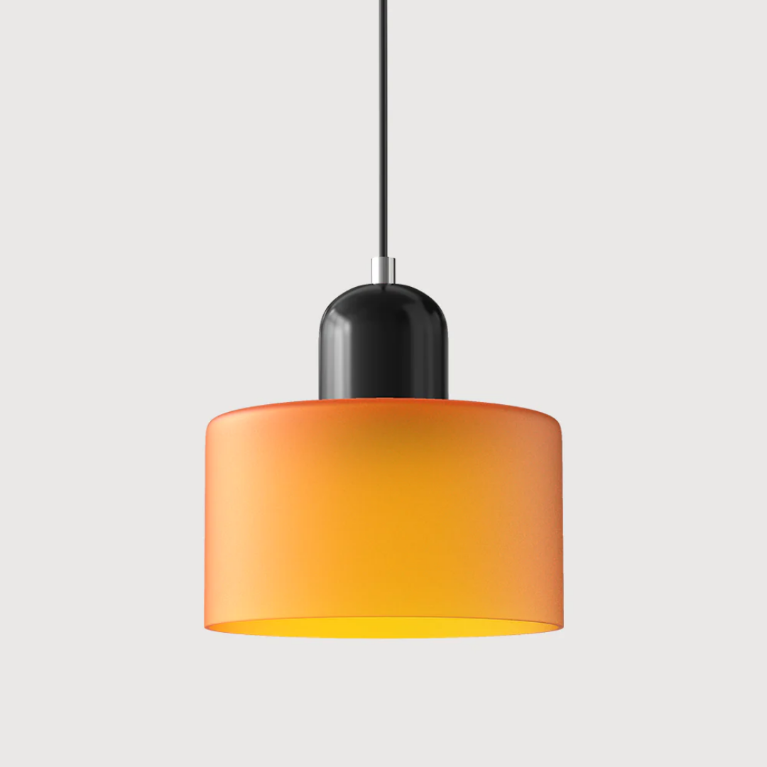 Tusa – Retro Pendellampe med Orange Glasskærm