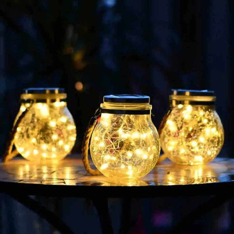 StjerneKrukke™ – Solcellelanterne med krakeleret glas