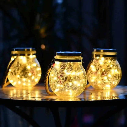 StjerneKrukke™ – Solcellelanterne med krakeleret glas