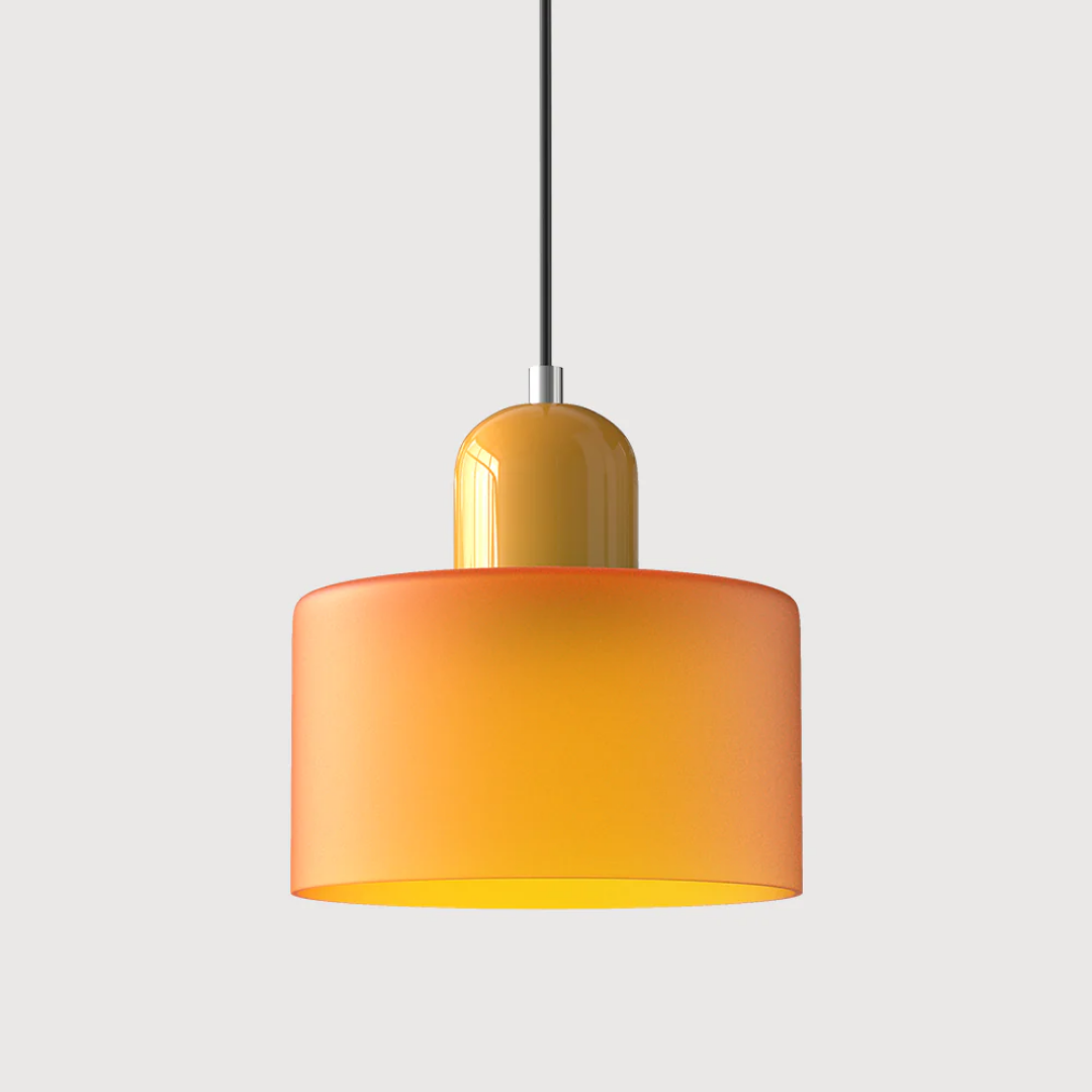 Tusa – Retro Pendellampe med Orange Glasskærm