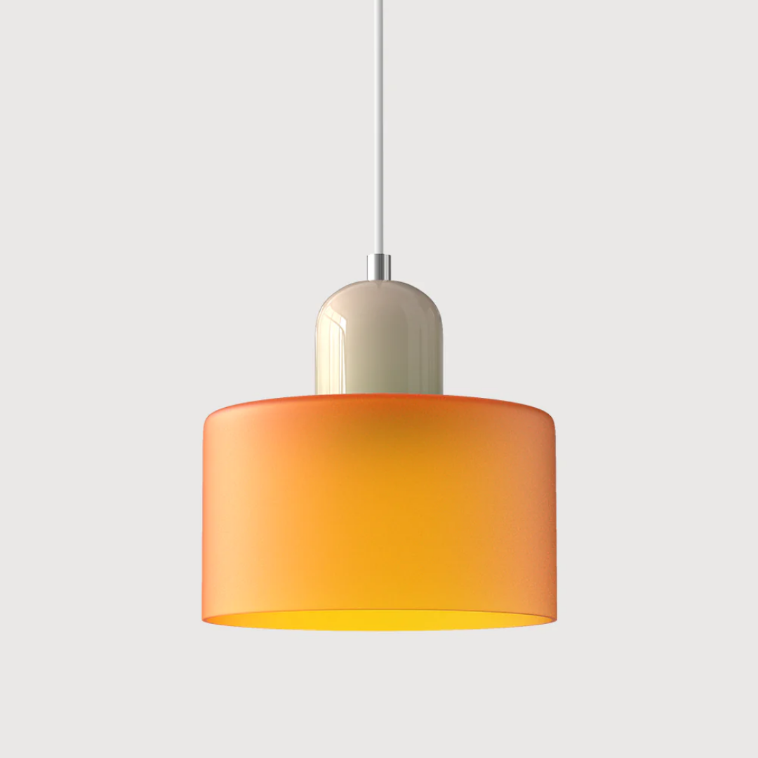 Tusa – Retro Pendellampe med Orange Glasskærm