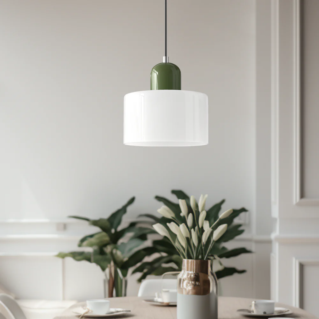 Tusa – Retro Pendellampe med Orange Glasskærm