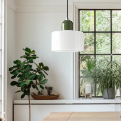 Tusa – Retro Pendellampe med Orange Glasskærm