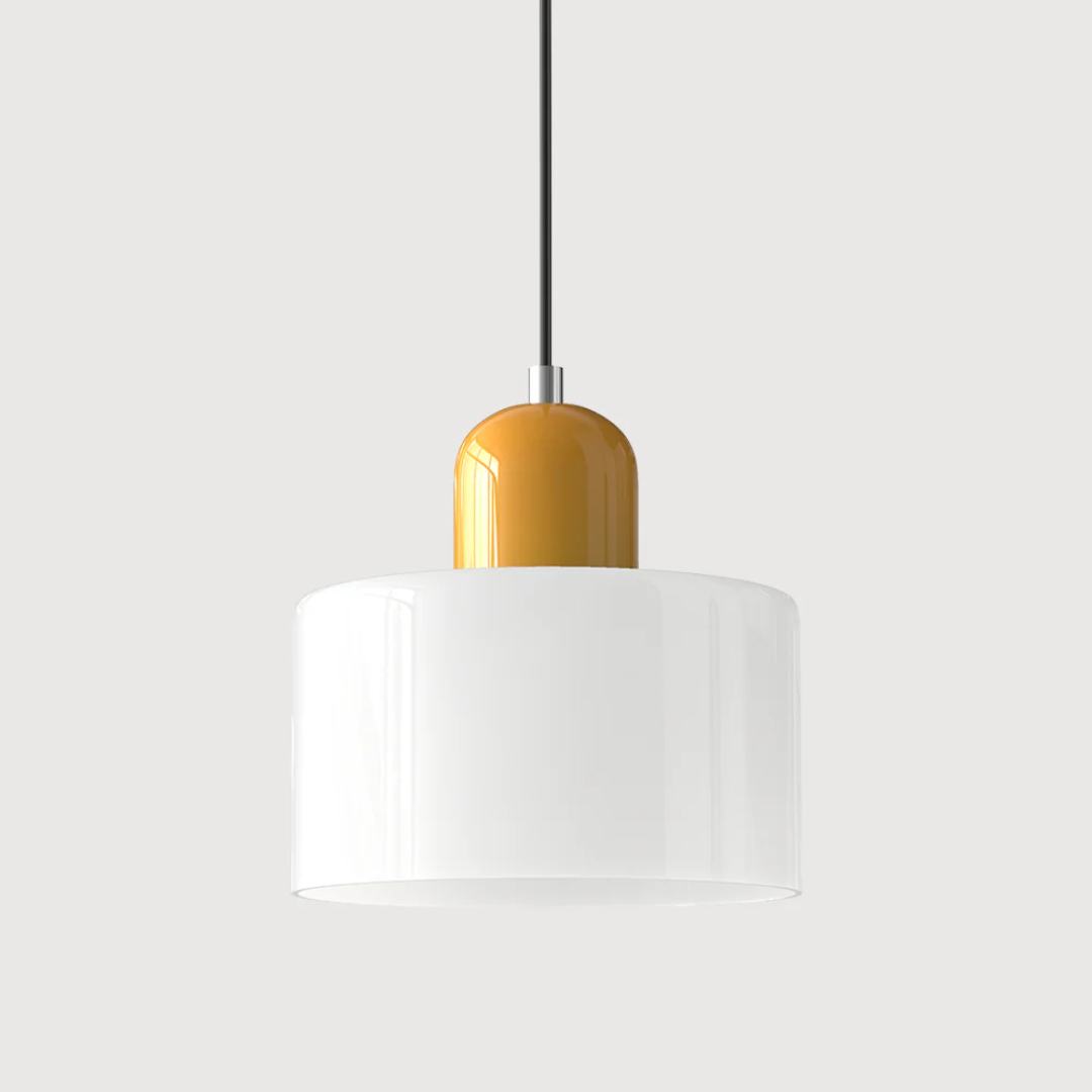 Tusa – Retro Pendellampe med Orange Glasskærm