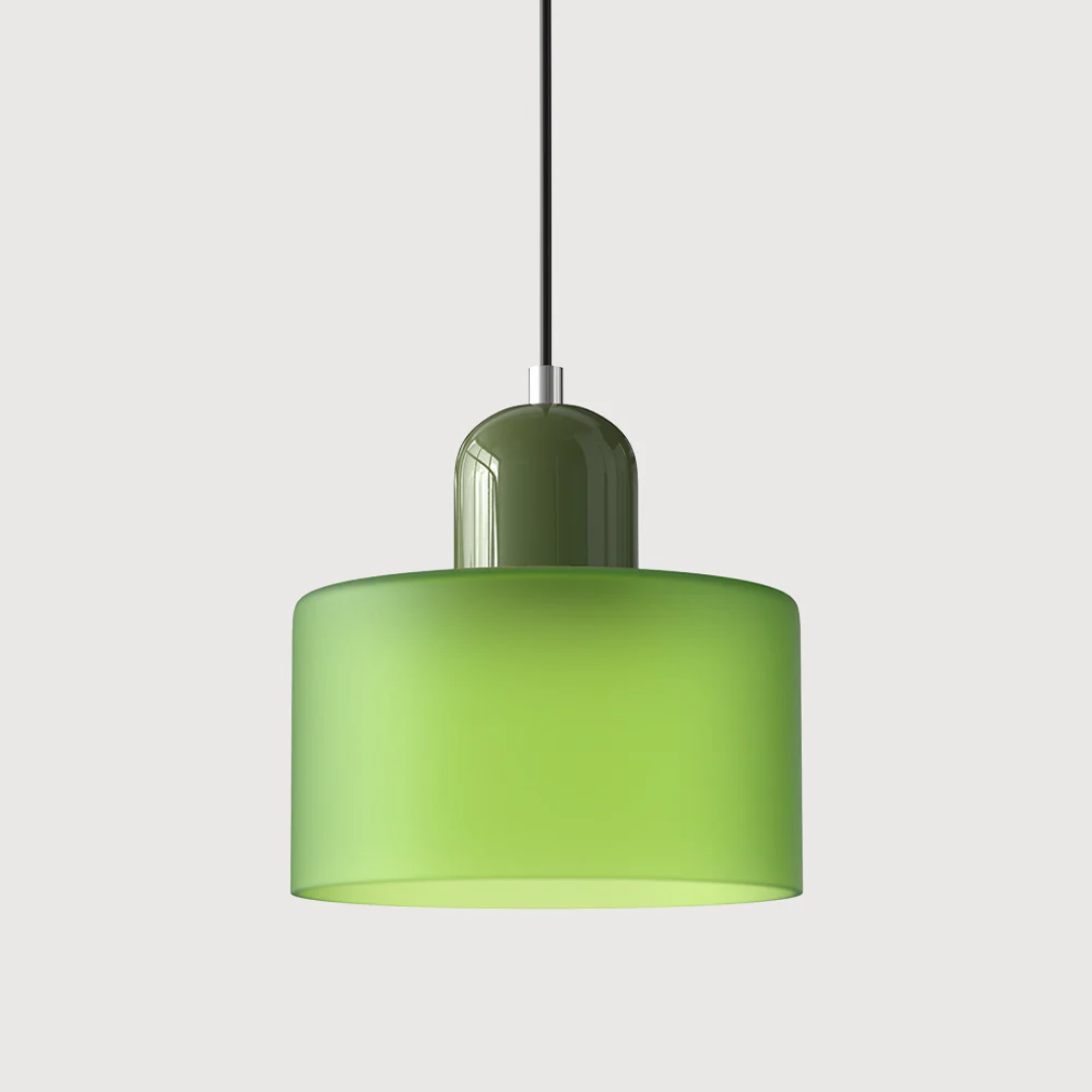 Tusa – Retro Pendellampe med Orange Glasskærm