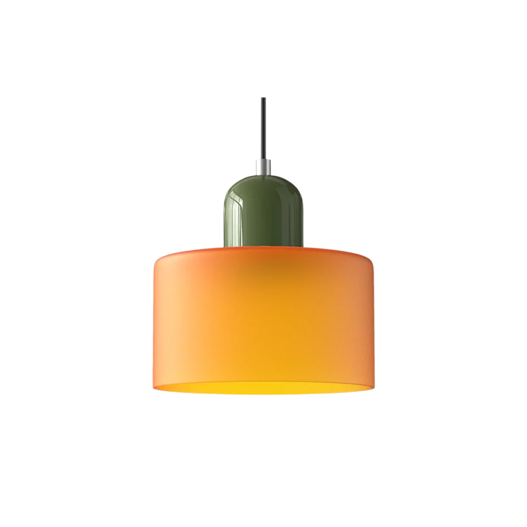 Tusa – Retro Pendellampe med Orange Glasskærm
