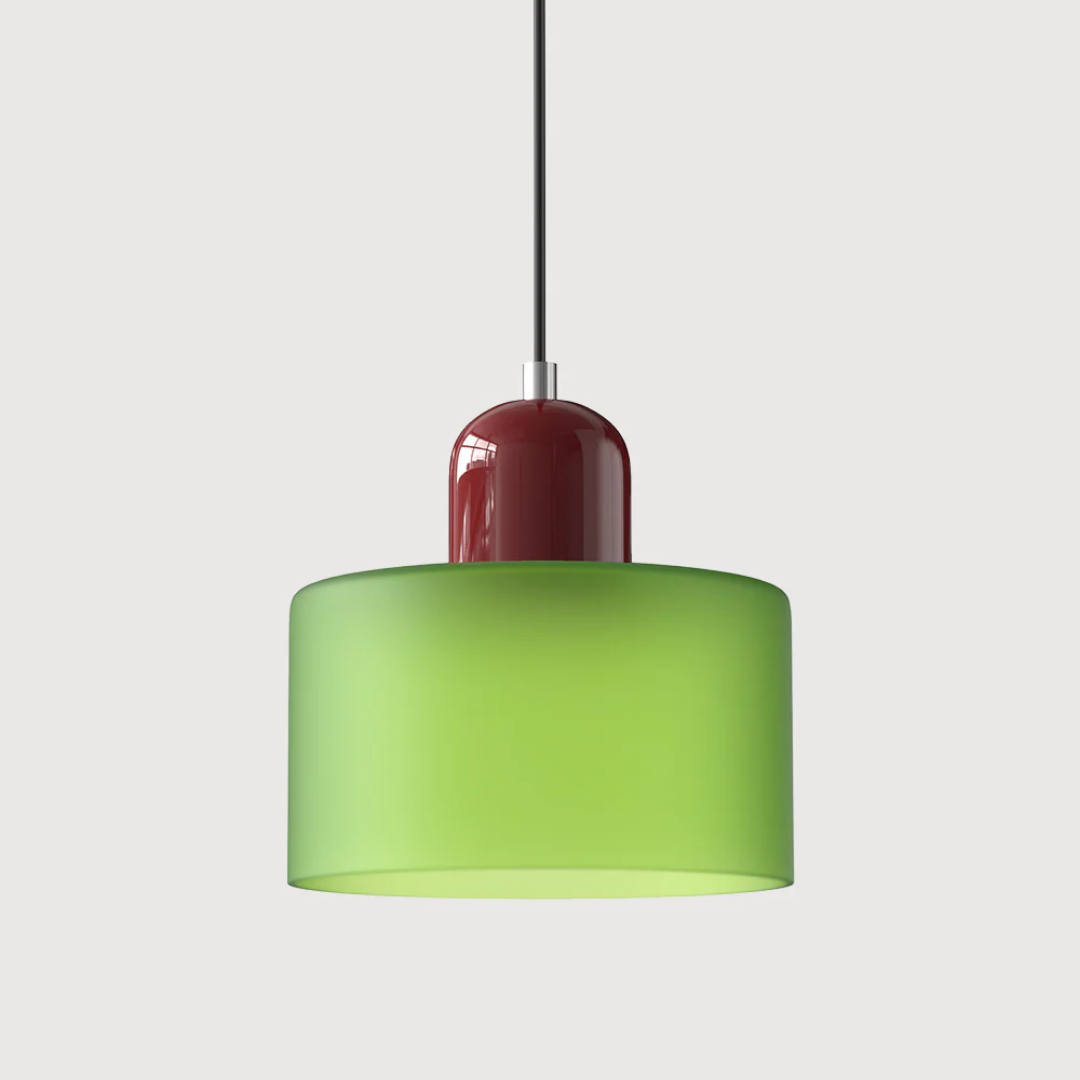 Tusa – Retro Pendellampe med Orange Glasskærm