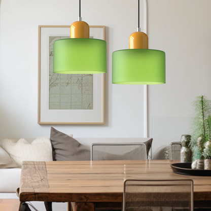 Tusa – Retro Pendellampe med Orange Glasskærm