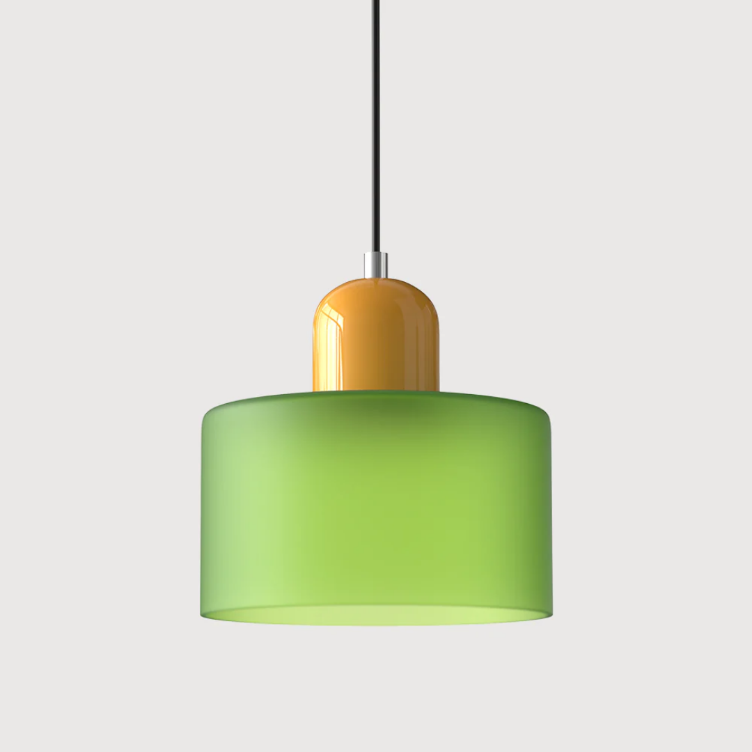 Tusa – Retro Pendellampe med Orange Glasskærm