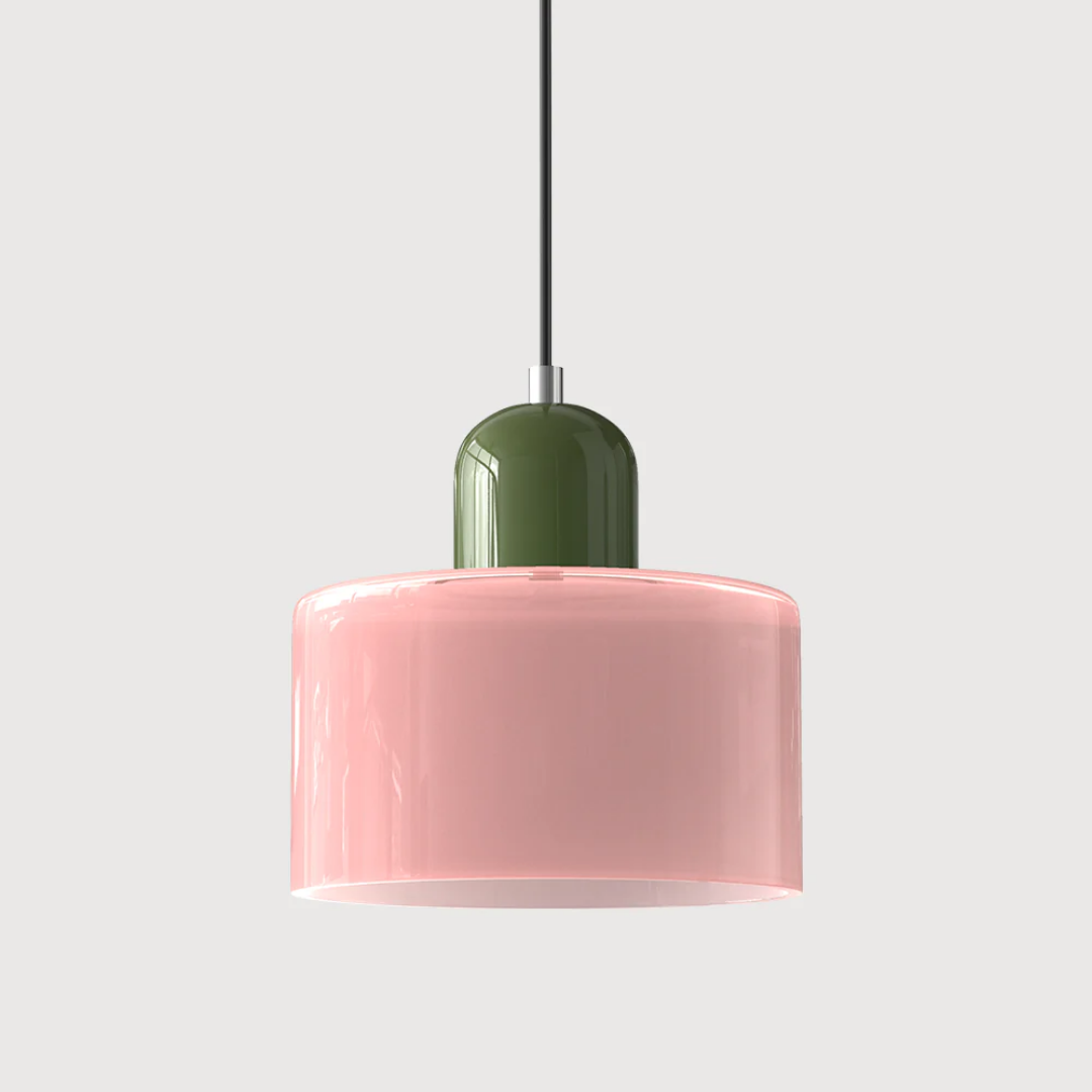 Tusa – Retro Pendellampe med Orange Glasskærm