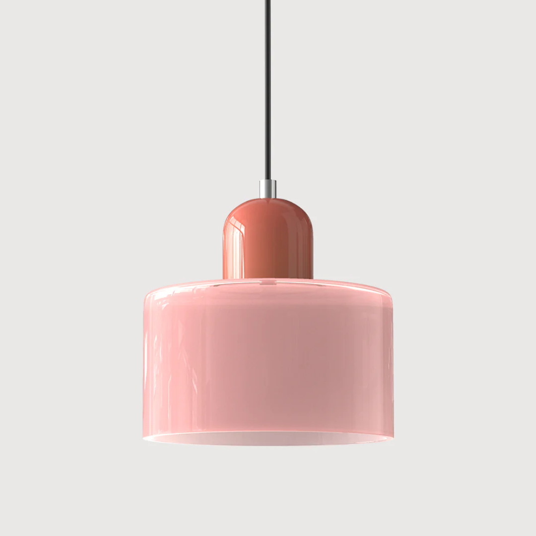 Tusa – Retro Pendellampe med Orange Glasskærm