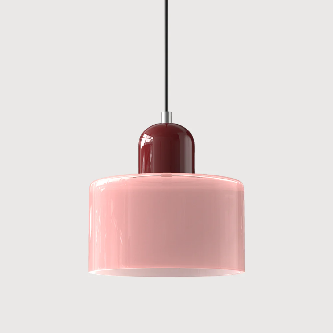 Tusa – Retro Pendellampe med Orange Glasskærm