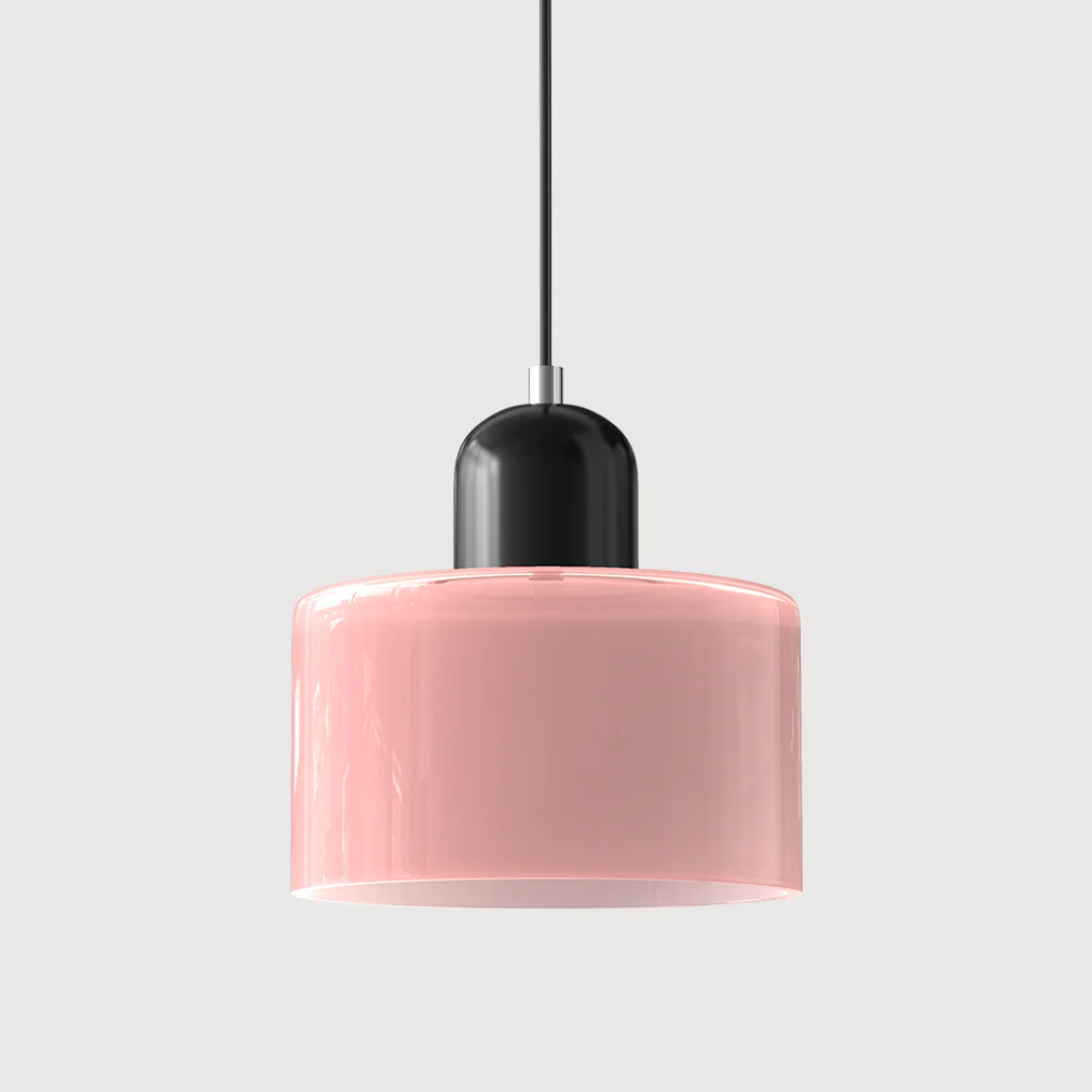 Tusa – Retro Pendellampe med Orange Glasskærm