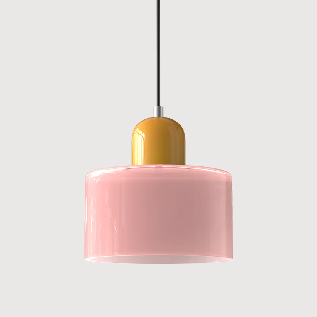 Tusa – Retro Pendellampe med Orange Glasskærm