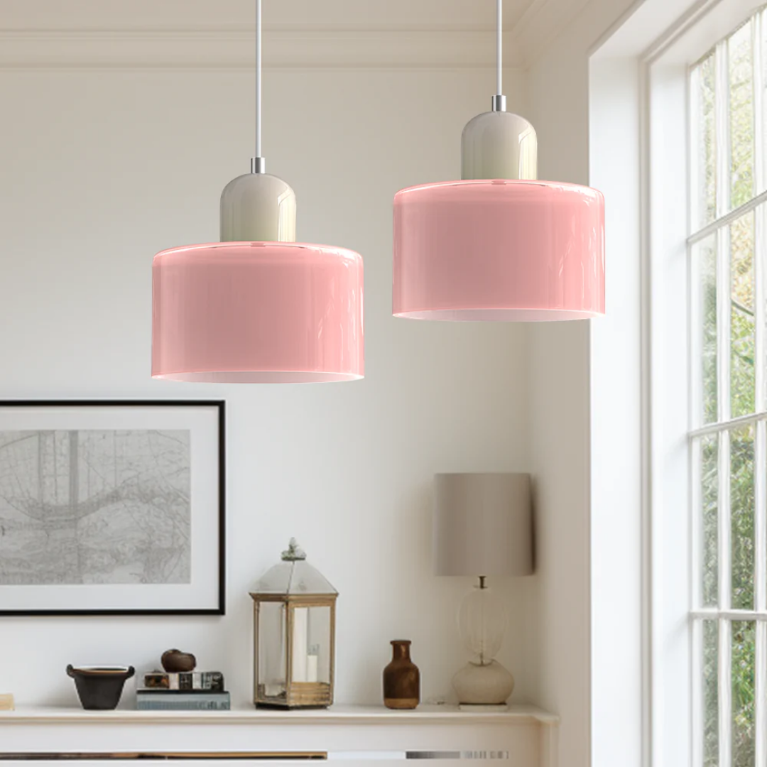 Tusa – Retro Pendellampe med Orange Glasskærm