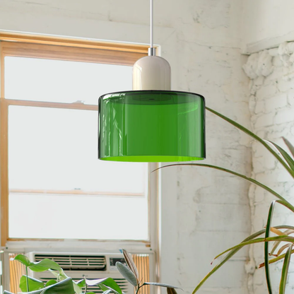 Tusa – Retro Pendellampe med Orange Glasskærm