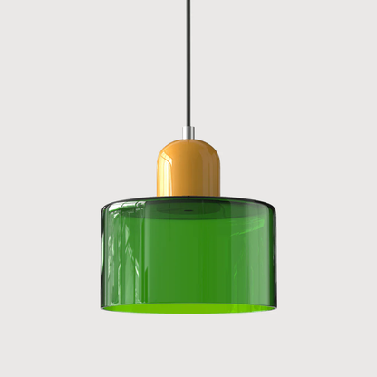 Tusa – Retro Pendellampe med Orange Glasskærm