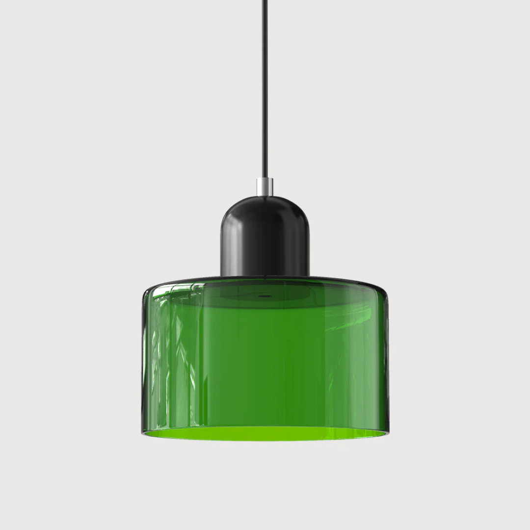 Tusa – Retro Pendellampe med Orange Glasskærm