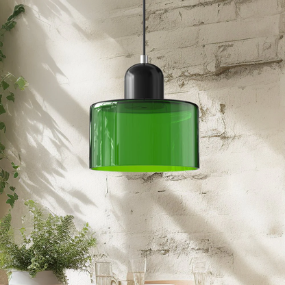 Tusa – Retro Pendellampe med Orange Glasskærm