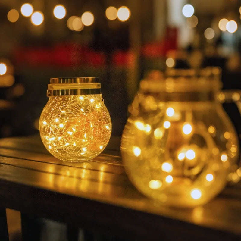 StjerneKrukke™ – Solcellelanterne med krakeleret glas