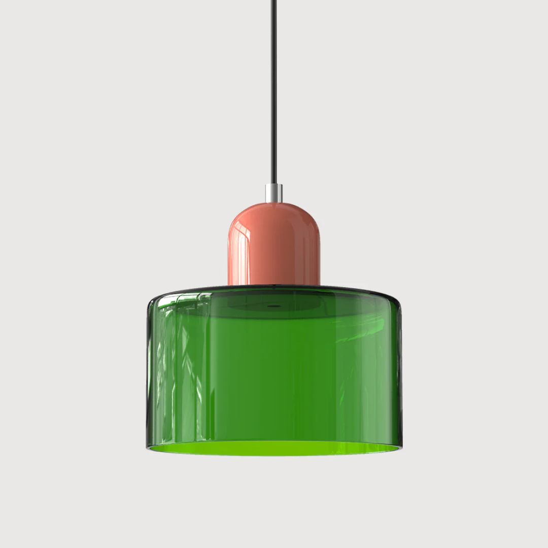 Tusa – Retro Pendellampe med Orange Glasskærm