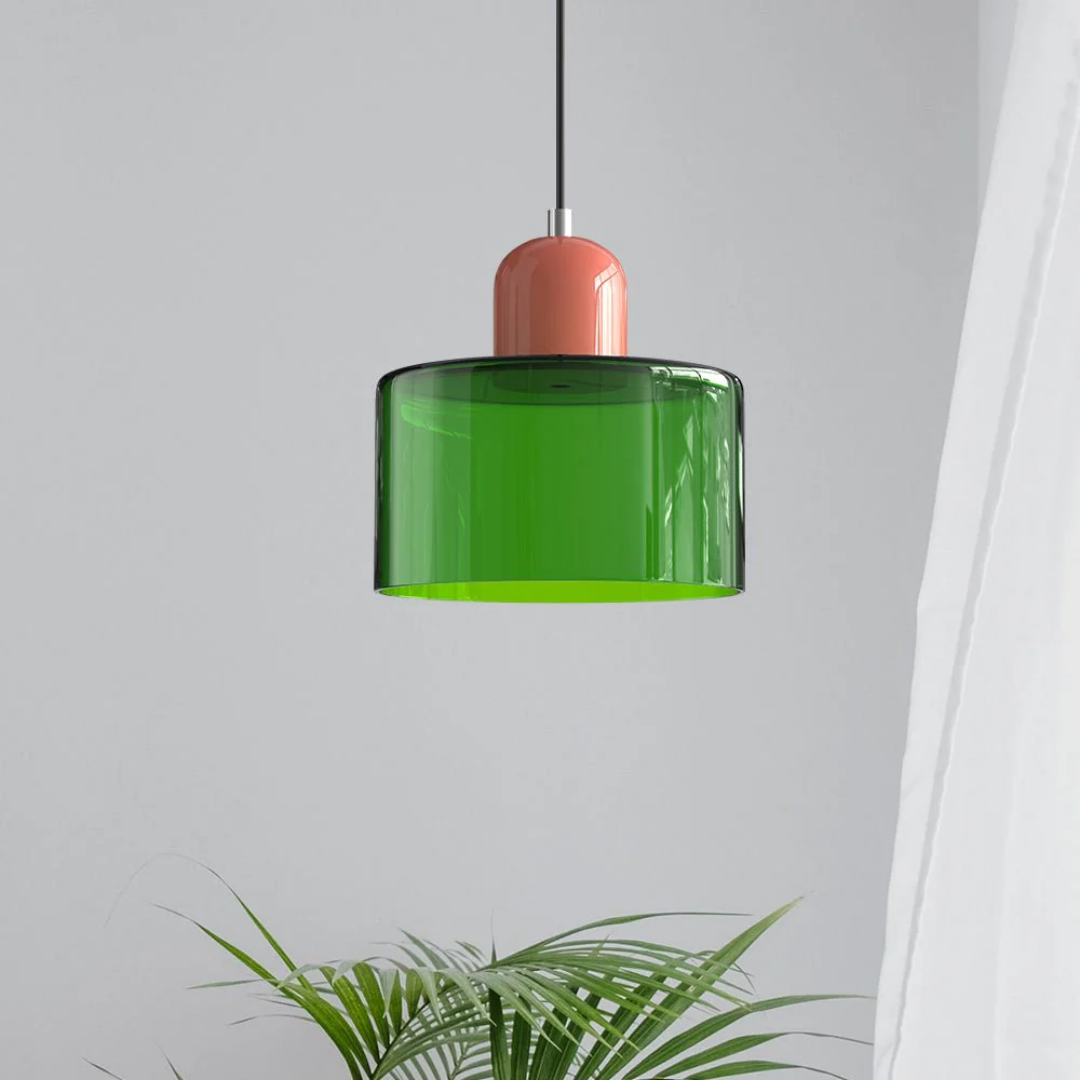 Tusa – Retro Pendellampe med Orange Glasskærm