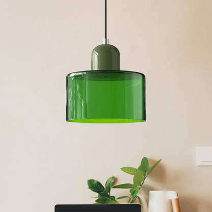Tusa – Retro Pendellampe med Orange Glasskærm