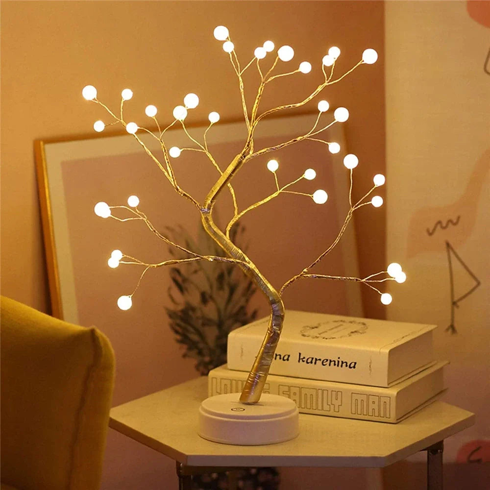 Glitrende Bonsai-lampe