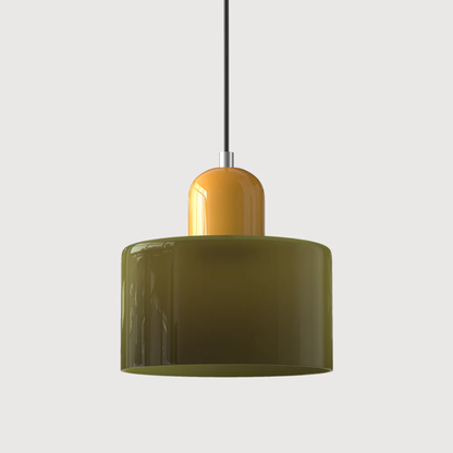 Tusa – Retro Pendellampe med Orange Glasskærm