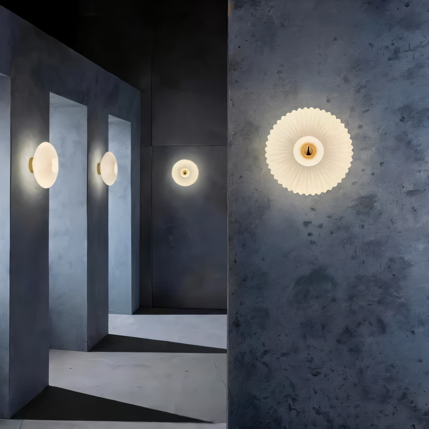 BølgeLys – Nordisk Væglampe i Bølget Glas med LED
