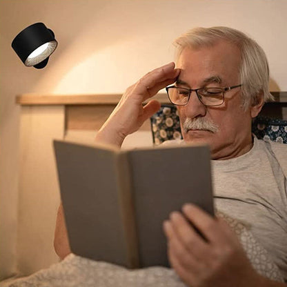 LysStråle | Drejelig LED Væglampe med Magnetisk Montering  USB Genopladelig