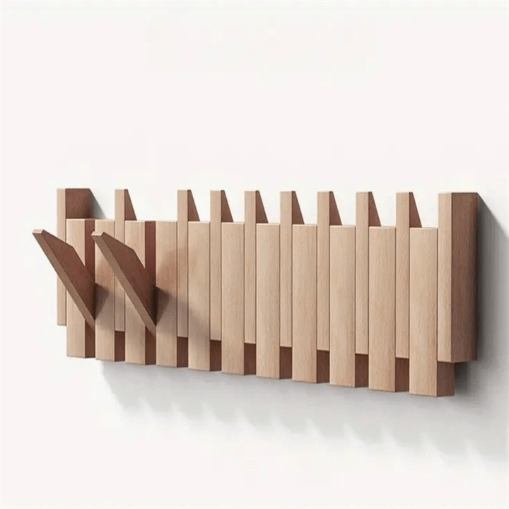 Foldbar Knagerække i Træ  Minimalistisk Opbevaringsløsning