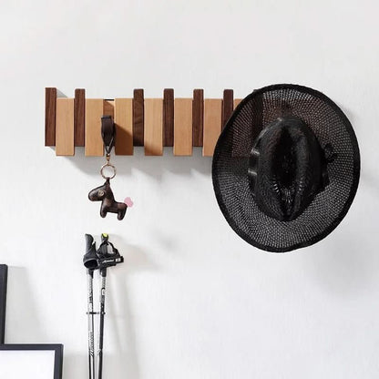 Foldbar Knagerække i Træ  Minimalistisk Opbevaringsløsning