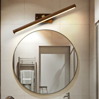 NordGlød | Lineær LED Væglampe i Kobber og Træ  3 Lysfarver