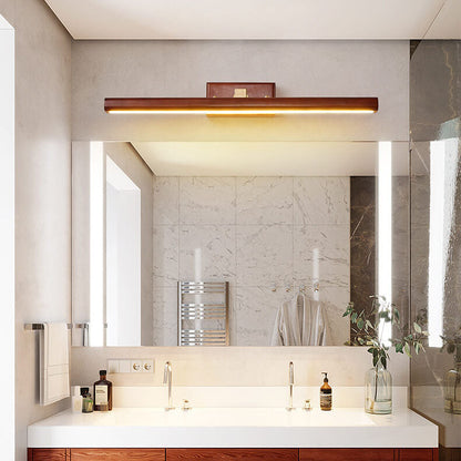 NordGlød | Lineær LED Væglampe i Kobber og Træ  3 Lysfarver