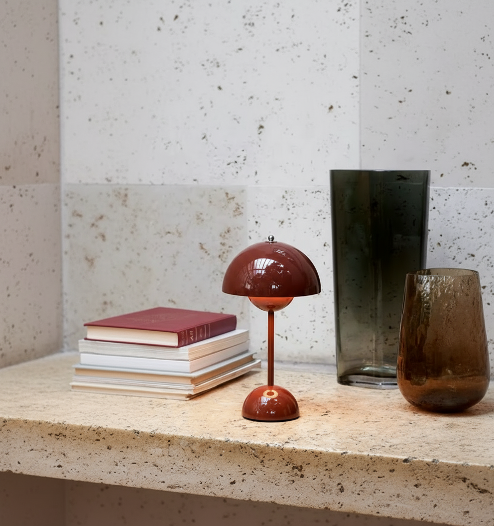 NordLys | Trådløs Touch Bordlampe med Kuppelform  Dæmpbar LED