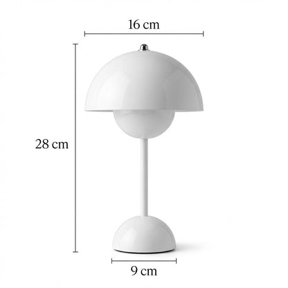 NordLys | Trådløs Touch Bordlampe med Kuppelform  Dæmpbar LED