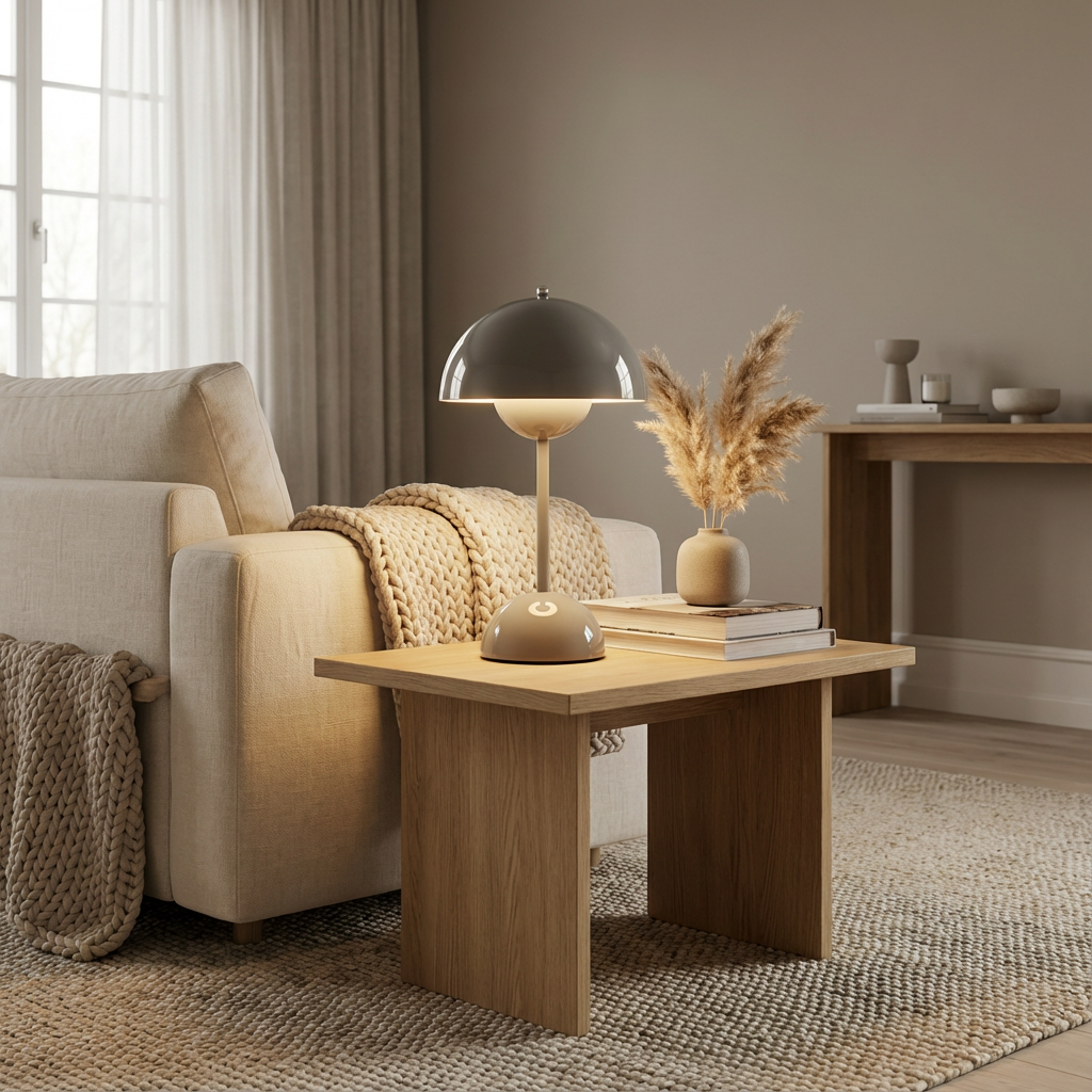 NordLys | Trådløs Touch Bordlampe med Kuppelform  Dæmpbar LED