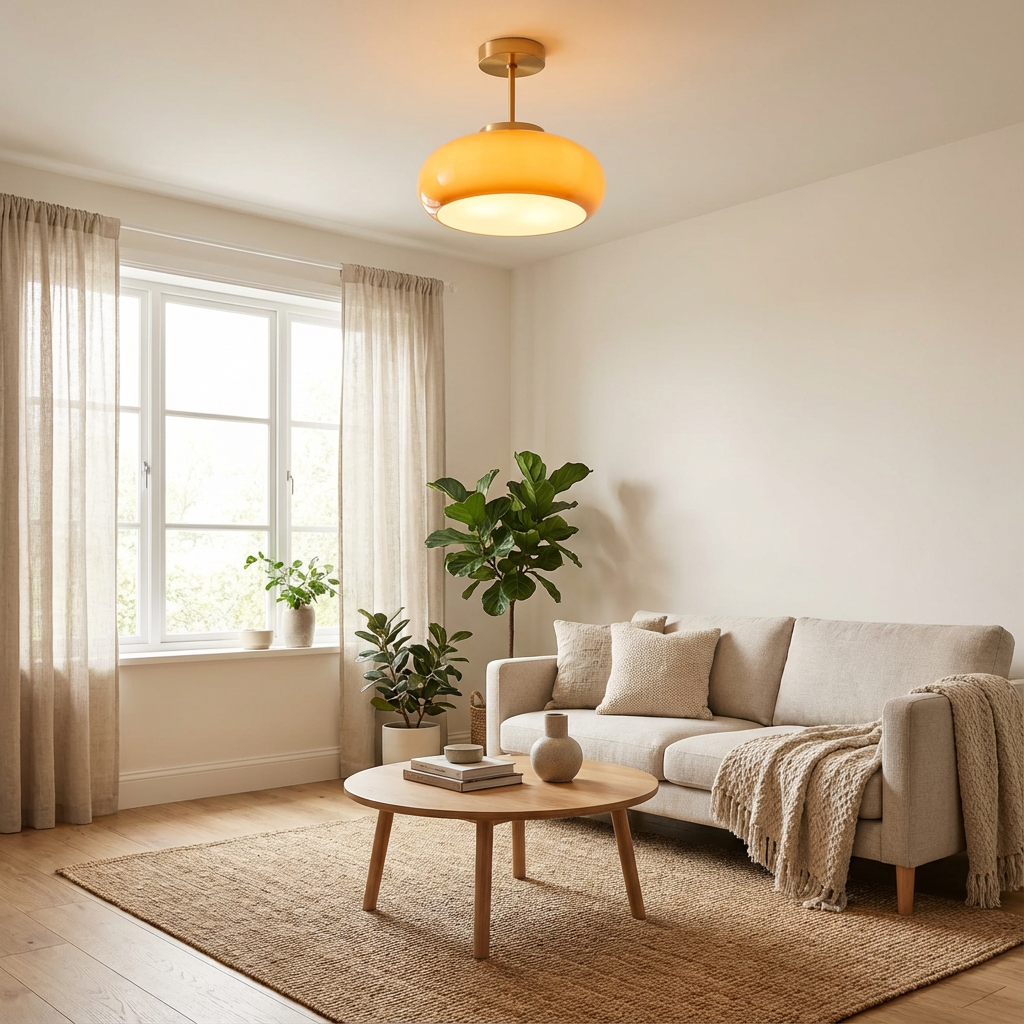 LysNord | Rund Glasloftlampe med Vintage Udtryk  LED