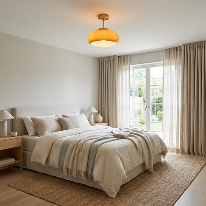 LysNord | Rund Glasloftlampe med Vintage Udtryk  LED