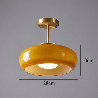 LysNord | Rund Glasloftlampe med Vintage Udtryk  LED