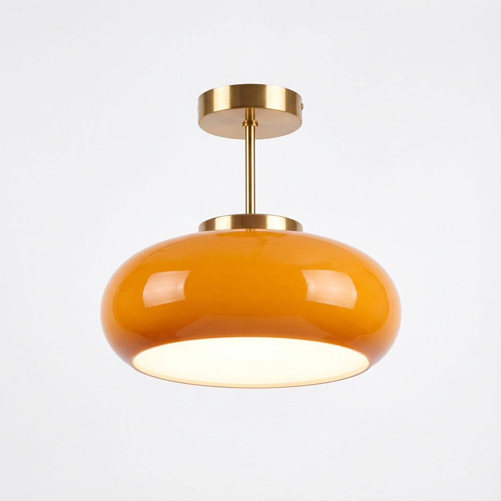 LysNord | Rund Glasloftlampe med Vintage Udtryk  LED