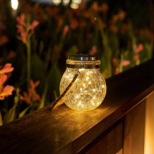 StjerneKrukke™ – Solcellelanterne med krakeleret glas
